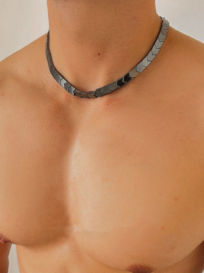 Dark Titanium Steel Necklace for Men