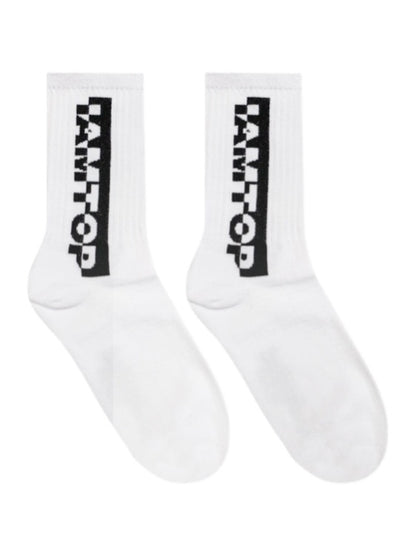 I AM TOP Jock Sport White Socks White