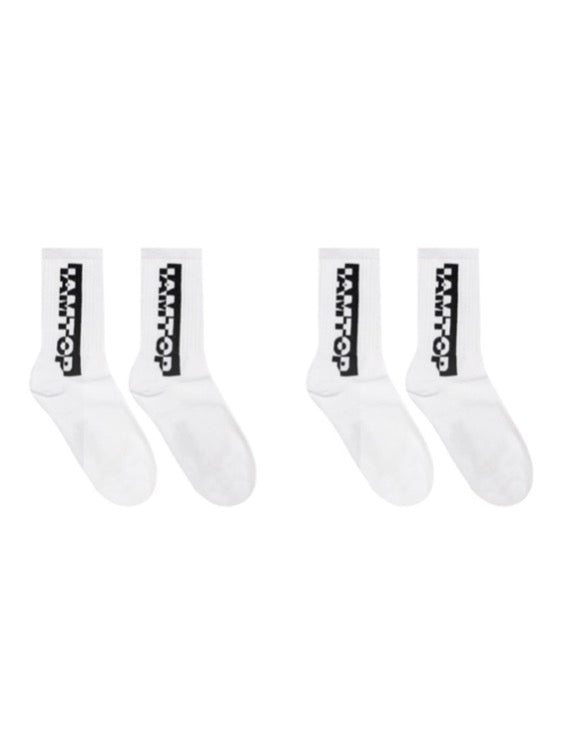 I AM TOP Jock Sport White Socks 2 Pairs