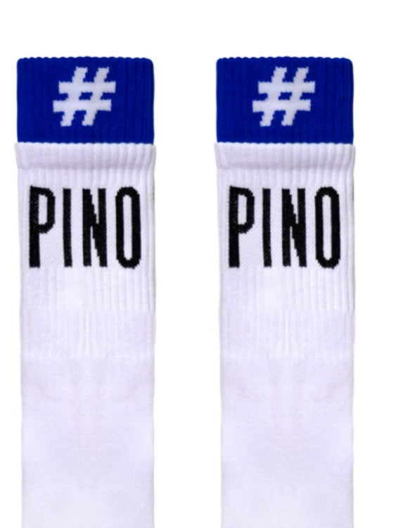 Fake Two Pieces Mid-Calf Length Thick Socks Blue