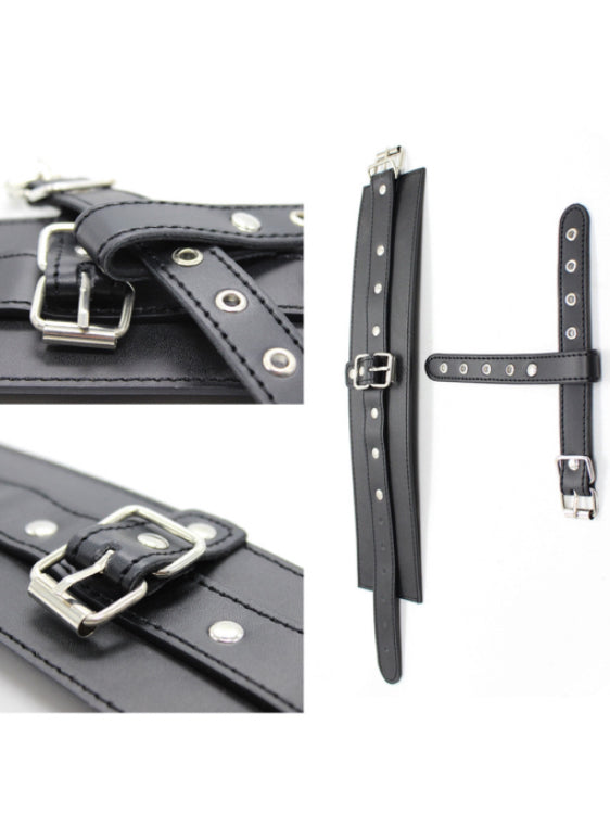 PU Leather Hand Wrist to Thumbs Cuffs Bondage Belts