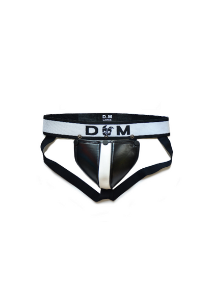 Unique Design Men's Thong with Removable Faux Leather Big Pouch