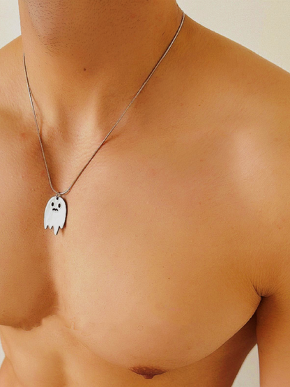 Ghostly Sweet and Cool Minimalist Pendant Necklace for Men