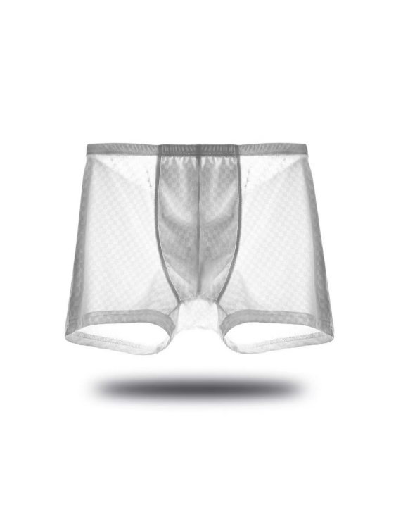 2pcs Breathable and Moisture-wicking Ice Silk Men's Boxer Briefs