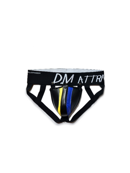 New Unique Design Men's Thong with Removable Faux Leather Big Pouch